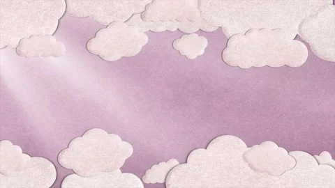 Loop video. Pink sky. 2D animation of clouds. The rays of the sun make their way Stock Footage 143601256