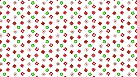 Loop video. Red gifts of white background. Seamless loop of 2D animation  Video stock 144275778