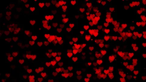 Loop video, Red Hearts motion and bokeh for Valentine's day Greeting love video. Stock Footage 336563156