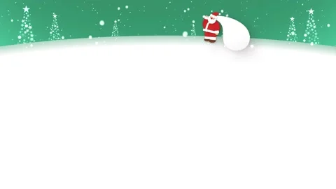 Loop video of Santca Claus walking in the snow (with telop space) Stock Footage 219481709