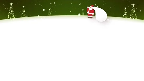 Loop video of Santca Claus walking in the snow (with telop space) Stock Footage 219481711