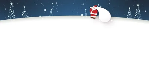 Loop video of Santca Claus walking in the snow (with telop space) Stock Footage 219481722