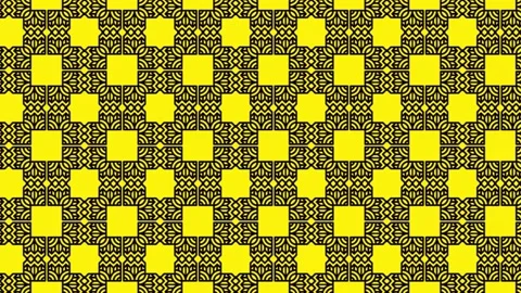 Loop video of seamless pattern with black and yellow colored patchwork Stock Footage 200874616