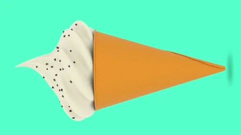 Loop video. Vertical video. Close up. Ice cream rotating  스톡 동영상 132518133