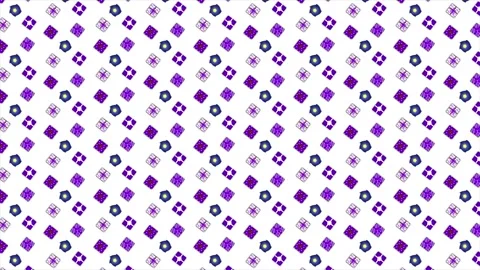 Loop video. Violet gifts of white background. Seamless loop of 2D animation  動画素材 144275807