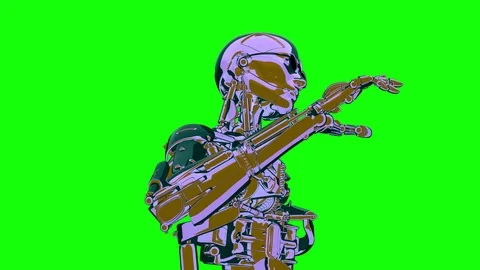 Loop vintage alive cyborg 48 fps, Green Screen, yyaa102 Stock Footage 115902062