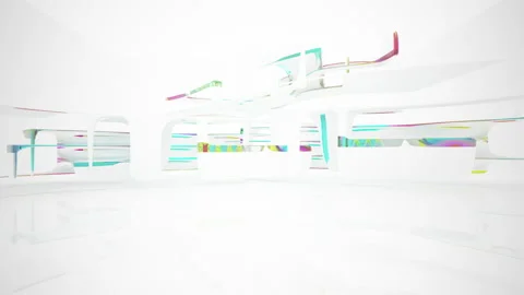 Loop visualization. abstract architectural background. Flying on a minimalistic  Stock Footage 149572926