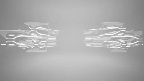 Loop visualization. abstract architectural background. Flying on a white minimal Stock Footage 151694199