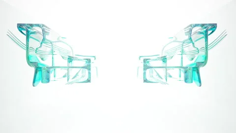 Loop visualization. abstract architectural background. Flying on a minimalistic  Stock Footage 151696237