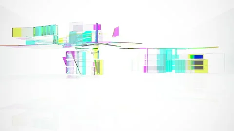 Loop visualization. abstract architectural background. Flying on a minimalistic  Stock Footage 151696437