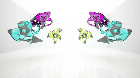 Loop visualization. abstract architectural background. Flying on a minimalistic  Stock Footage 151696619