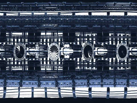 Loop vr 360 animation inside metal reactor room background. virtual reality Stock Footage 73737193