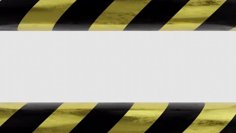 Loop of warning hazard chrome pattern in yellow and black color. Alpha Channel Stock Footage 209354320