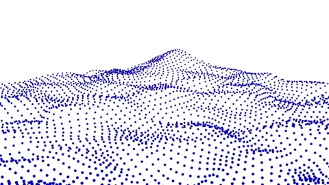 Loop wave abstract data dots blue molecule white plexus sound pattern 3D Stock Footage 171475160