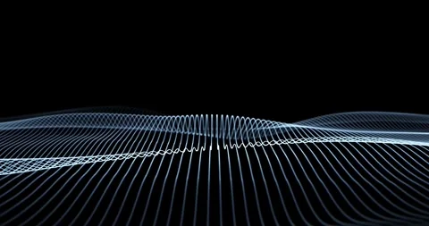 Loop wavy lines in the form of a pattern on a black background Stock Footage 346393987