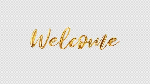 Loop Welcome golden text shine flickering light effect animation Stock Footage 273185135