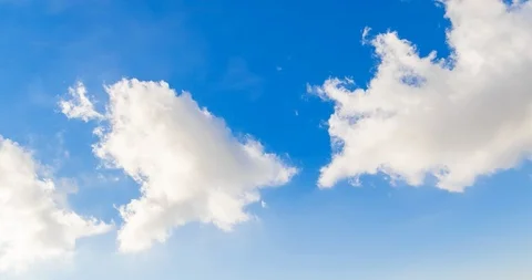 Loop of white clouds over blue sky time lapse movement, climate Video stock 103147006