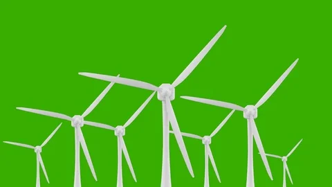 Loop Wind power technology. clean and renewable energy solution. Chroma key Video stock 74955947
