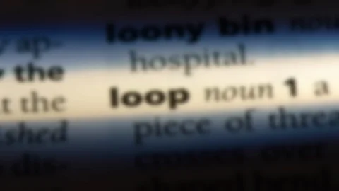 Loop word in a dictionary. Stock Footage 99562910