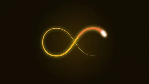 Loop is a yellow glowing infinity sign. background motion animation Stock Footage 278025702