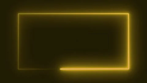 Loop yellow neon luminous frame .  background animation Stock Footage 277641727