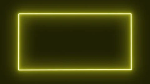 Loop yellow neon rectangular frame.  background animation Stock Footage 277729513