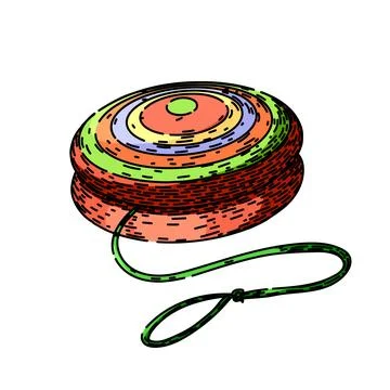 Loop yo yo sketch hand drawn vector Stock Illustration