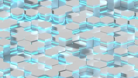 LOOP_TILE Abstract Hexagons B. This footage is loopable and tileable and Video stock 136221278