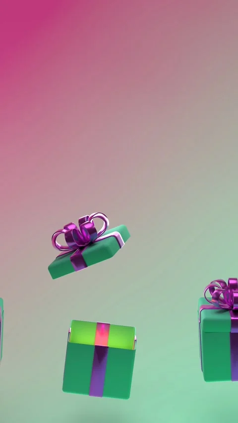 Loopable 3D Christmas Gift Box Animation with Opening and Closing Motion Stock Footage 294316932
