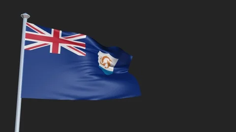 Loopable 3D flag animation of Anguilla with Alpha Channel and Transparency fo Stock-Footage 90917479