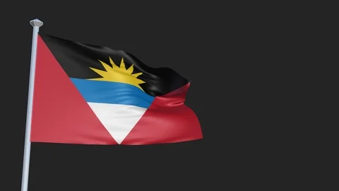 Loopable 3D flag animation of Antigua and Barbuda with Alpha Channel and Tran 스톡 동영상 90917475