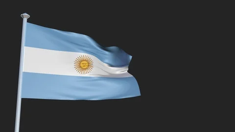 Loopable 3D flag animation of Argentina with Alpha Channel and Transparency f Stock-Footage 90918235