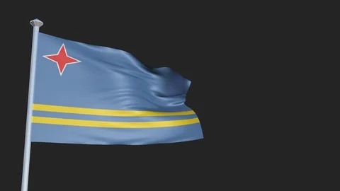 Loopable 3D flag animation of Aruba with Alpha Channel and Transparency for y 스톡 동영상 90918246