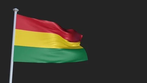 Loopable 3D flag animation of Bolivia with Alpha Channel and Transparency for Stock Footage 90919784