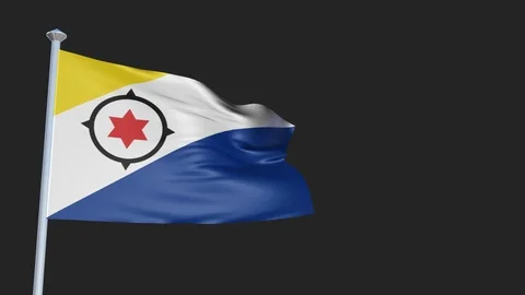 Loopable 3D flag animation of Bonaire with Alpha Channel and Transparency for 스톡 동영상 90919779