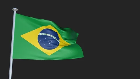 Loopable 3D flag animation of Brazil with Alpha Channel and Transparency for  스톡 동영상 90920306
