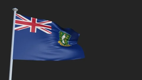Loopable 3D flag animation of British Virgin Islands with Alpha Channel and T Stock Footage 90920310