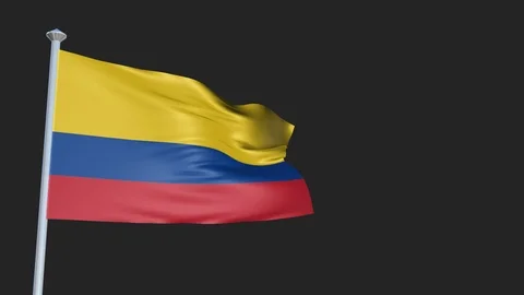 Loopable 3D flag animation of Colombia with Alpha Channel and Transparency fo Stock Footage 90921418