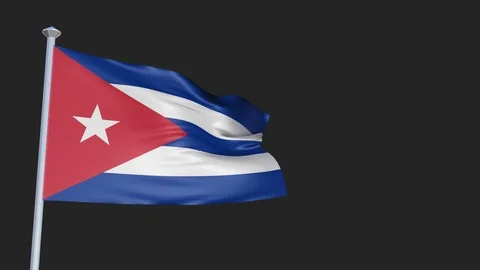 Loopable 3D flag animation of Cuba with Alpha Channel and Transparency for yo 스톡 동영상 90921763