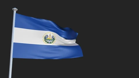 Loopable 3D flag animation of El Salvador with Alpha Channel and Transparency Stock-Footage 90922298
