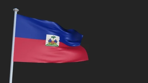 Loopable 3D flag animation of Haiti with Alpha Channel and Transparency for y 스톡 동영상 90923218