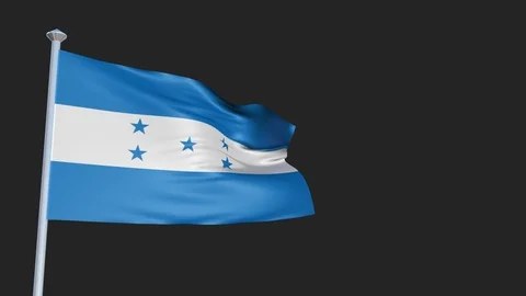 Loopable 3D flag animation of Honduras with Alpha Channel and Transparency fo Stock Footage 90923424