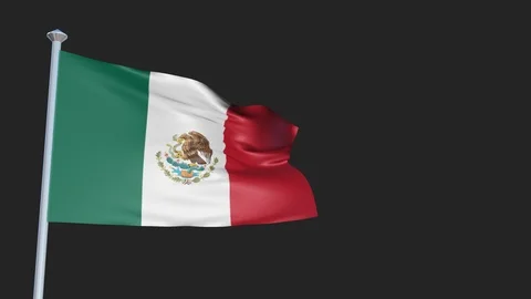 Loopable 3D flag animation of Mexico with Alpha Channel and Transparency for  스톡 동영상 90923860