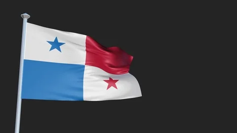 Loopable 3D flag animation of Panama with Alpha Channel and Transparency for  스톡 동영상 90924362