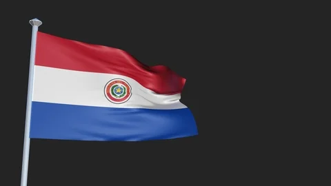 Loopable 3D flag animation of Paraguay with Alpha Channel and Transparency fo 스톡 동영상 90924652