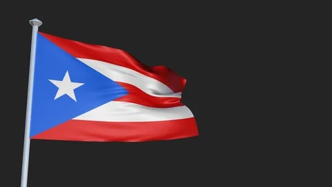 Loopable 3D flag animation of Puerto Rico with Alpha Channel and Transparency Stock Footage 90924843