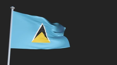 Loopable 3D flag animation of Saint Lucia with Alpha Channel and Transparency 스톡 동영상 90924846