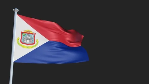 Loopable 3D flag animation of Sint Maarten with Alpha Channel and Transparenc 스톡 동영상 90925324