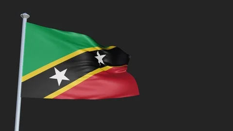 Loopable 3D flag animation of St. Kitts and Nevis with Alpha Channel and Tran 스톡 동영상 90925582