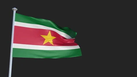 Loopable 3D flag animation of Suriname with Alpha Channel and Transparency fo 스톡 동영상 90925585